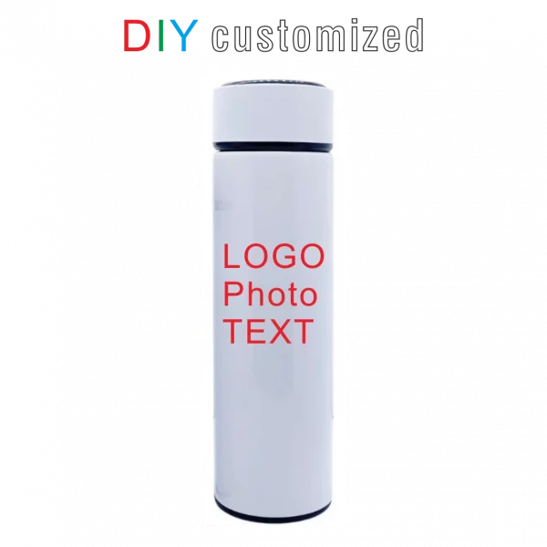 Termo DIY personalizado con impresión colorida, logotipo, foto y texto, taza de agua al vacío de acero inoxidable 304, regalo de negocios para el automóvil