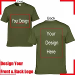 Camiseta de algodón para hombre con texto personalizado y nombre. Añade tu propio mensaje. Camiseta personalizada. Camiseta de hombre con tu diseño. - Imagen 21