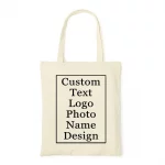 Bolsas de lona personalizadas, bolso de hombro grande para mujer, bolsos de diseñador, bolso de compras informal para mujer, comestibles, tela personalizable - Imagen 14