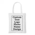 Bolsas de lona personalizadas, bolso de hombro grande para mujer, bolsos de diseñador, bolso de compras informal para mujer, comestibles, tela personalizable - Imagen 7