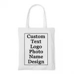 Bolsas de lona personalizadas, bolso de hombro grande para mujer, bolsos de diseñador, bolso de compras informal para mujer, comestibles, tela personalizable - Imagen 13